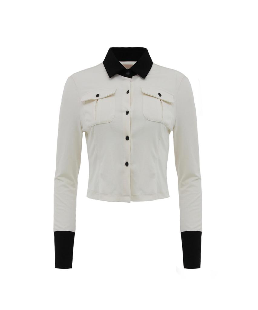 Odeuwonaus Colored Slim Shirts Ivory