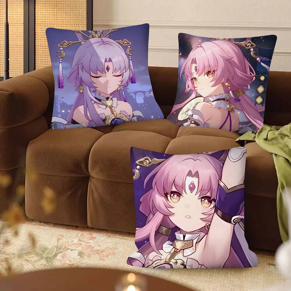 1pc Cartoon Anime Game Honkai Star Rail Fu Xuan Pillow Case Fashion Square Pillowcase Bedroom Sofa Room Ins Decoration Leisure