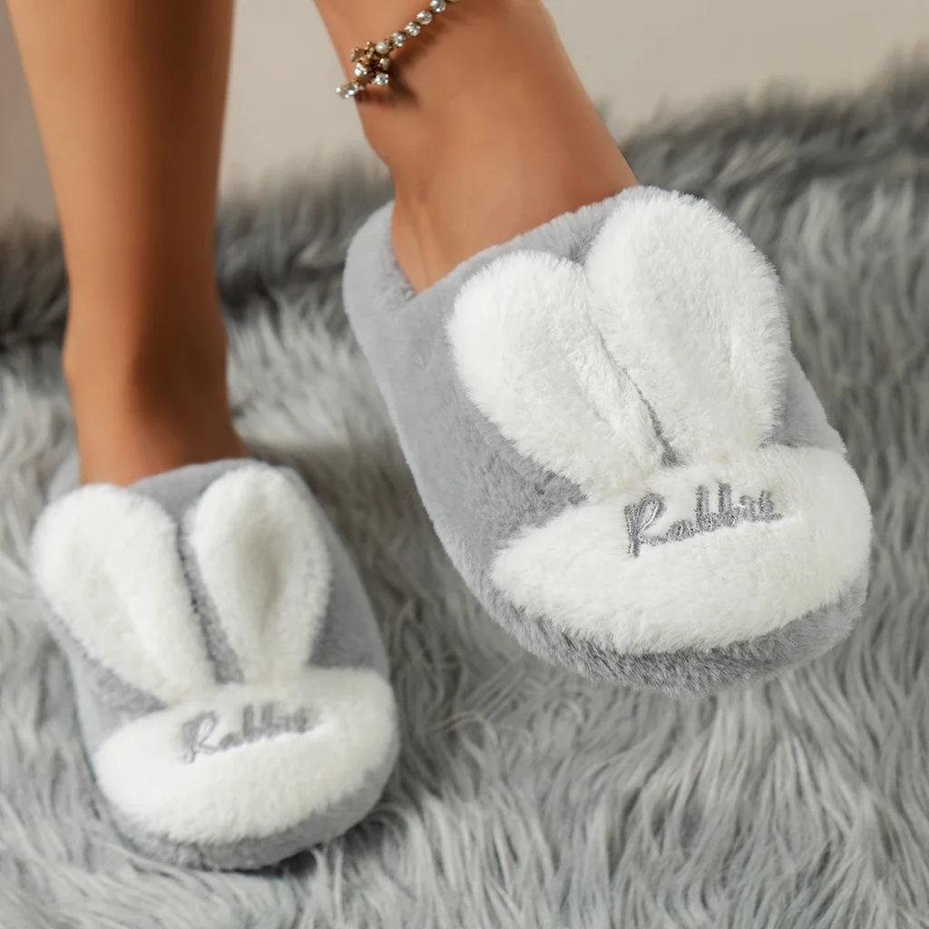 Women's Flat Shoes 2024 Autumn Closed Toe Velvet Warm Women's Home Cotton Shoes Indoor Casual Comfortable Women's Slippers