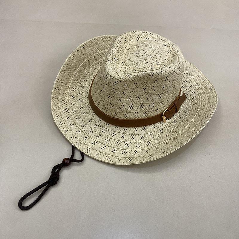 Delle French British Straw Hat Unisex Summer Shade Jazz Hat Sun Protection