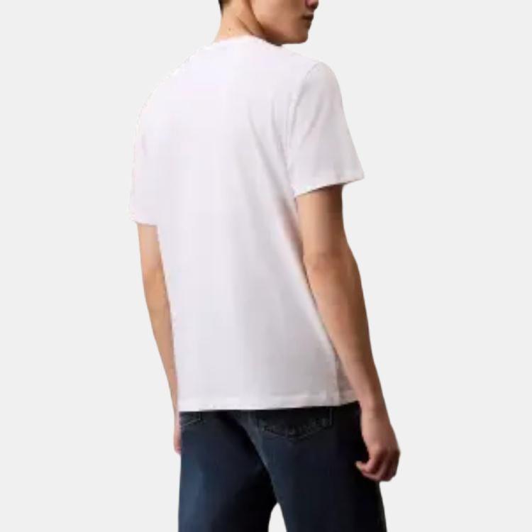 Calvin Klein Minimalist Comfortable Versatile Casual Gradient Pattern Round Neck Short Sleeve T-Shirt Men Tops Bright-White 4RB845G-110