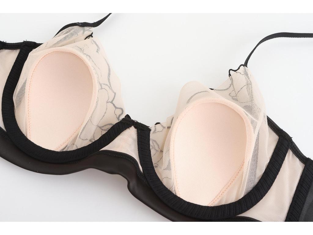 French Embroidered Lace Rabbit Ear Push-Up Bra Set