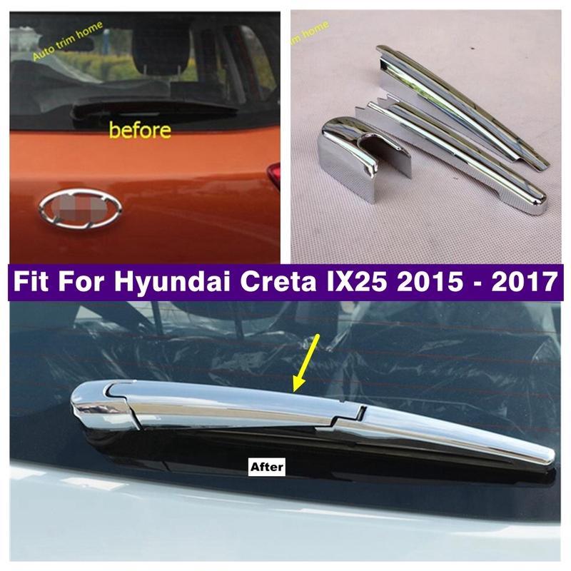 ABS Chrome Rear Windshield Windscreen Rain Wiper Cover Trim Decoration Frame For Hyundai Creta IX25 2015 - 2017 Car Accessories