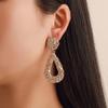 Bohemia Women Geometric Emboss Hollow Teardrop Dangle Stud Earrings Jewelry Gift
