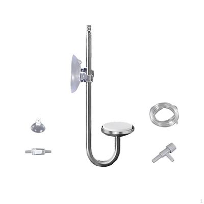 Aquarium CO2 Atomizer Stainless Steel Easy Installation with Suction Cup Sturdy Fish Tank