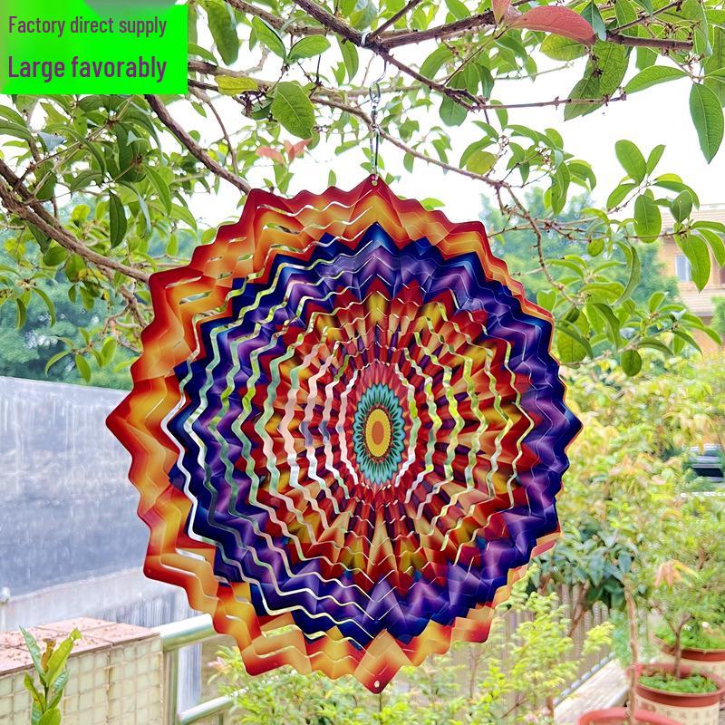 2024 Нержавеющая сталь 3D ветряной вертушка и отпугиватель птиц Садовое украшение для улицы