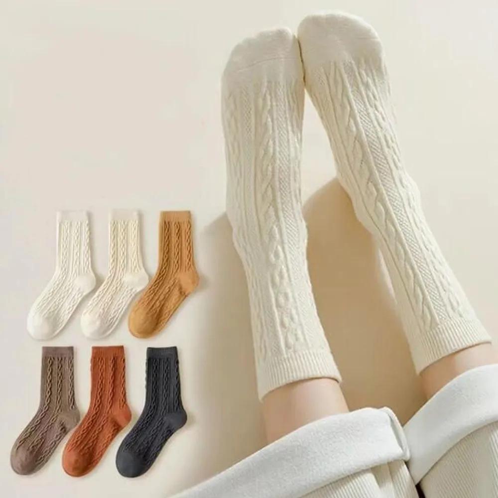 Hollige [Set of 6] Classic Pick-Your-Wear Knit Mid-Calf Socks Set of 6 / Free
