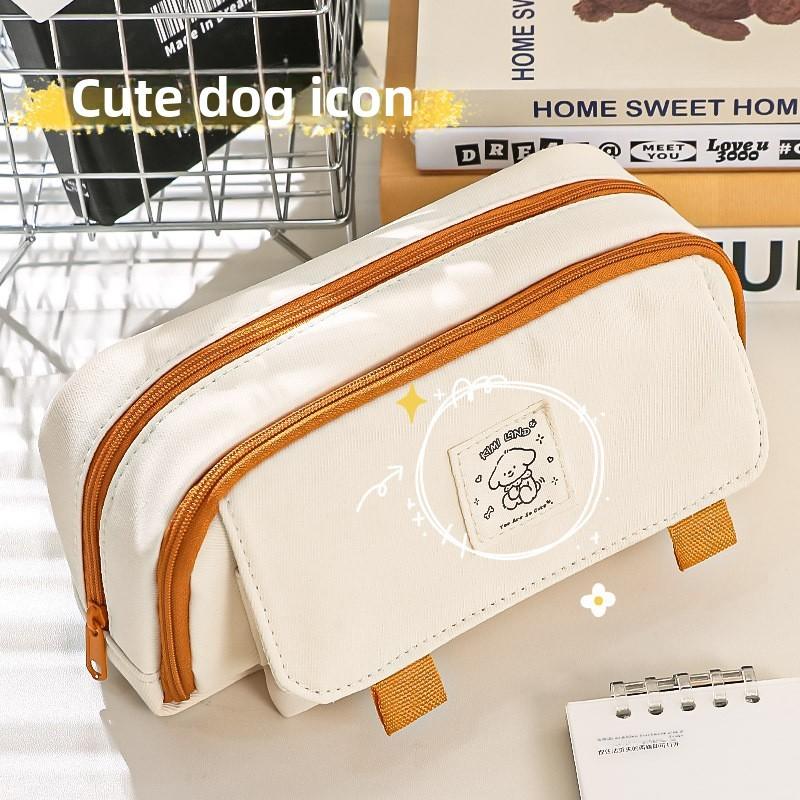 Girls Pen Case Spacious Durable Fabric Organizer For Middle School Students Stationery