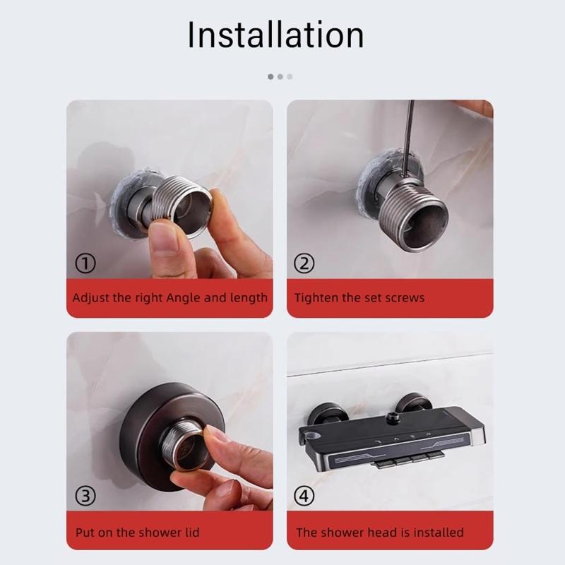 Steel Rotation Mixer Valves with 360 Degree Rotation Multiple Directional Shower Connector for Flexible Bathroom Use