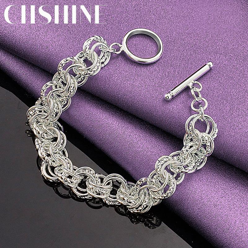 CHSHINE Charm Cercle en Argent Sterling 925 Joli Bracelet Pour Femmes Mode Bijoux de Haute Qualité