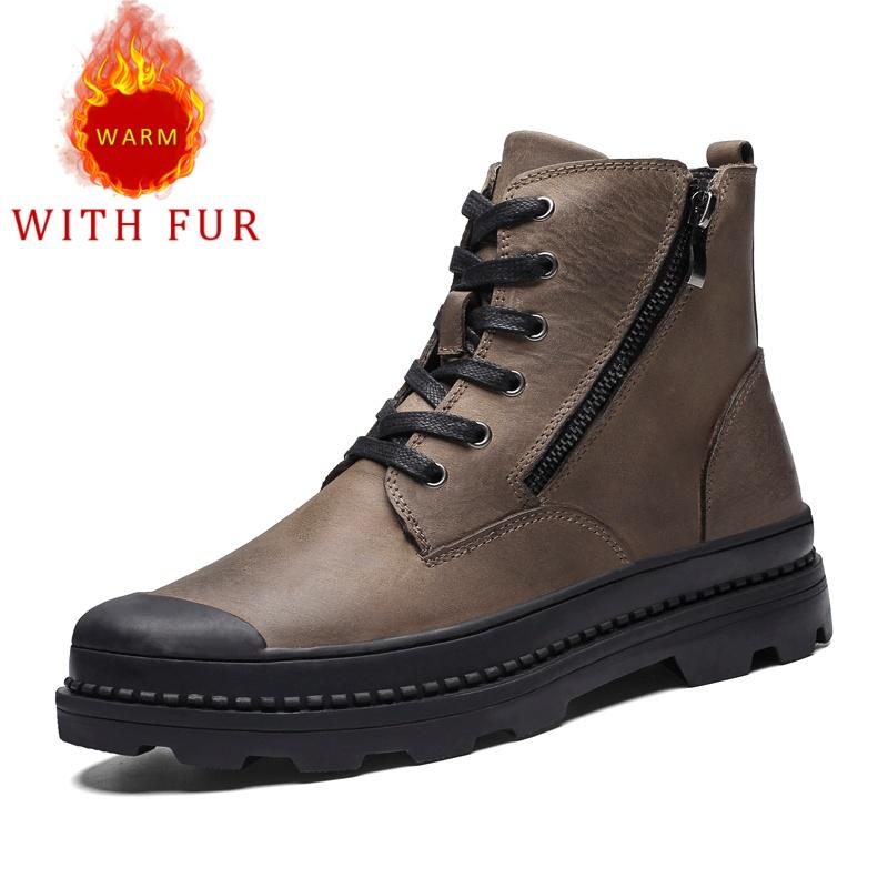 

Мужские ботинки из натуральной кожи Модный минималистичный дизайн в стиле Outdoor Motorcycle Повседневная офисная обувь на осень и зиму 38-47 47