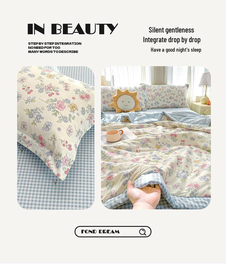 Class A Pure Cotton Summer Air Conditioning Quilt - Thin, Machine Washable