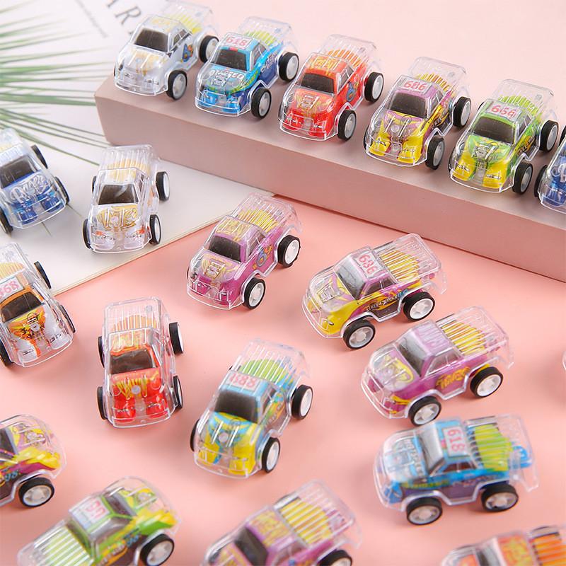 Simulation Inertial Mini Transparent Double Layer Graffiti Car Toy Children
