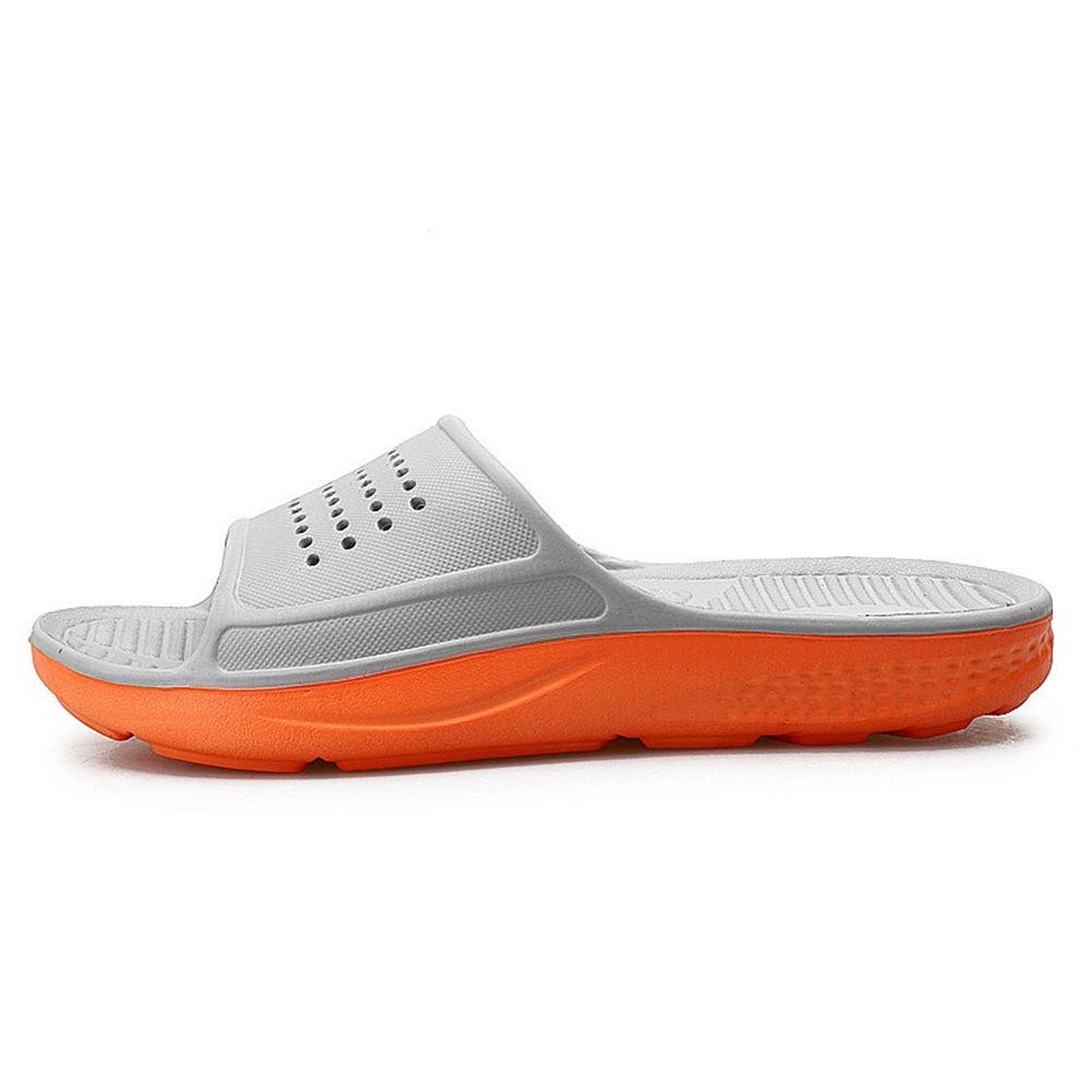 

Мужские шлепанцы для душа и бассейна контрастных цветов, быстросохнущие, противоскользящие, из ЭВА, мягкие 47 оранжевый/серый