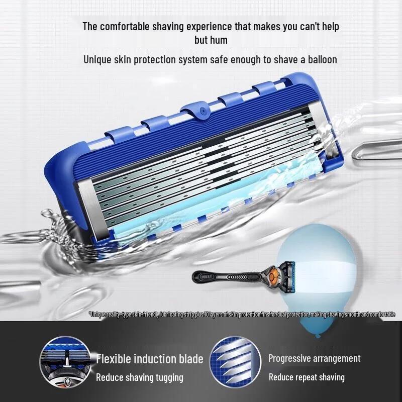 5-Blade Durable Manual Shaving Razor for Face