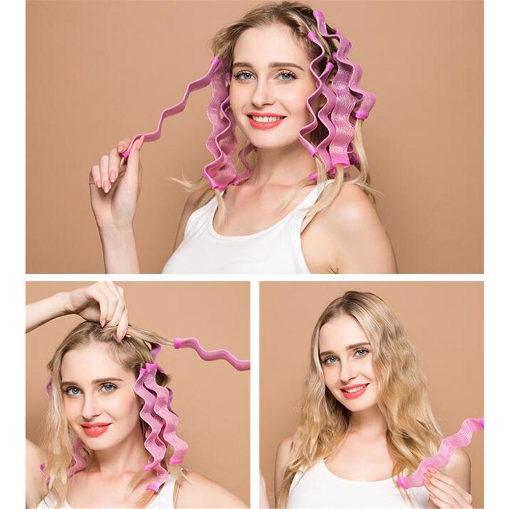 12pcs DIY Magic Hair Curler Heatless Hair Rollers Curlers Hairstyle Roller Sticks 30CM Wave Formers Curling Hair Styling Tools