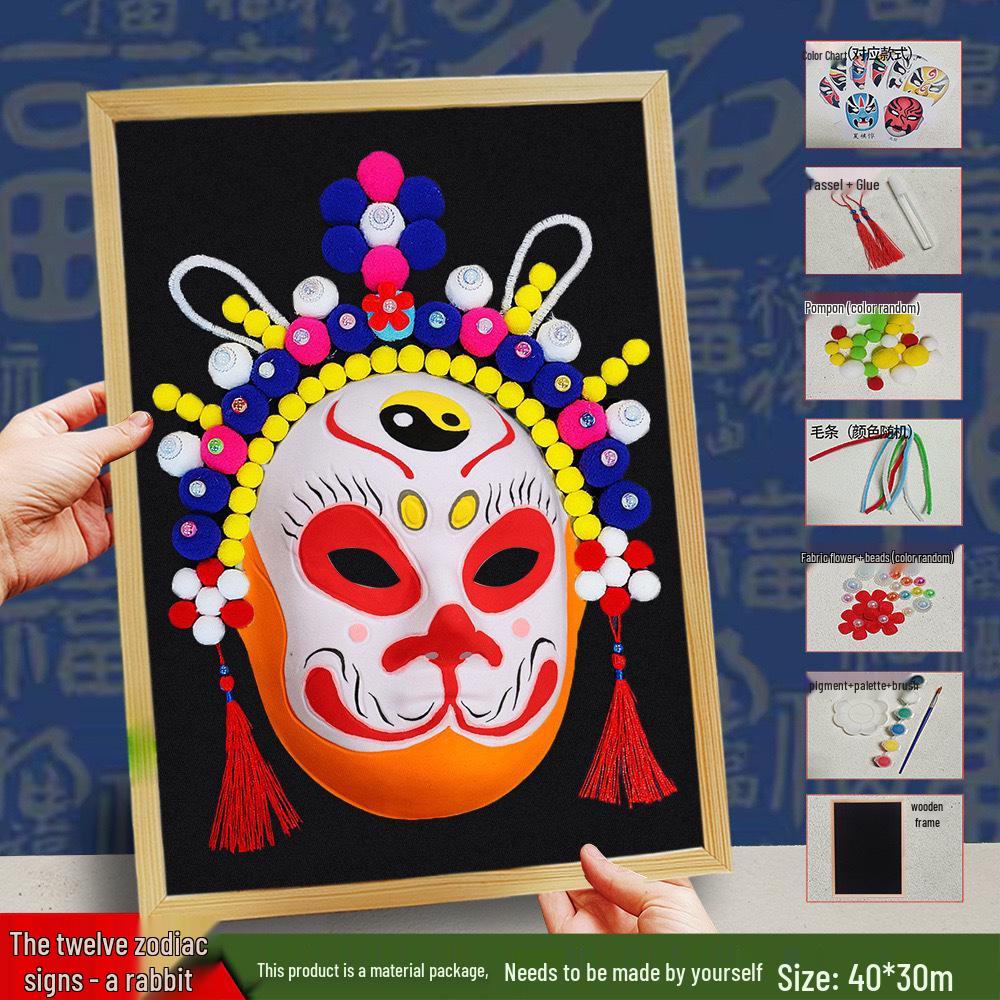 Peking Opera Mask 3D Painting Kit: Handmade Intangible Cultural Heritage Warm-Up Activity