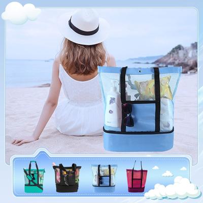 Picknicktasche für die Reise im Freien, Wärmedämmung und Frischhalte-Eisbeutel für den Strand, Netz-Strandtasche, kreativer multifunktionaler Eisbeutel