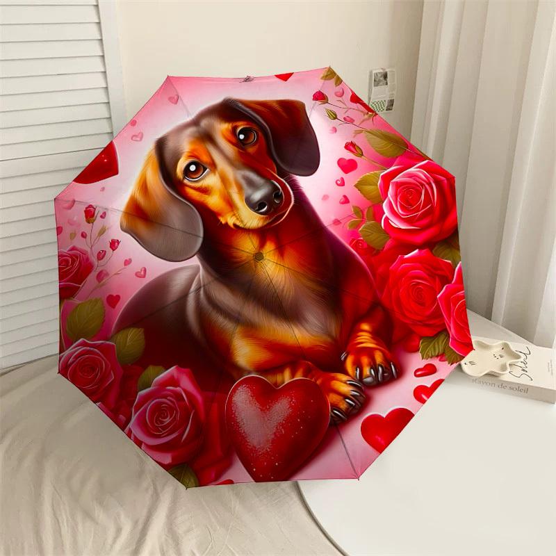 

1PC Dog Rose Umbrella-8-Rib Reinforced, Automatic Open, Lightweight & Durable, Cute Fashion Accessory for Outdoor-P20
