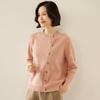 2025 Autumn/Winter Women's Thickened Cashmere Cardigan - Round Neck, Speckled Yarn, Slanted Buttons, Long Sleeve Wool Knit Sweater Coat