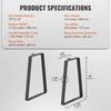 406.4MM Trapezoid Steel Table Legs, Replacement Furniture Legs Set of 2 for DIY Coffee Tables, Modern Desks, Bench, Night Stands, Sofa, Max Load