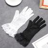 Women's Bow Lace Sun Protection Gloves, UPF 50+ UV Blocking, Breathable Sheer Gloves for Wedding, Party, Driving