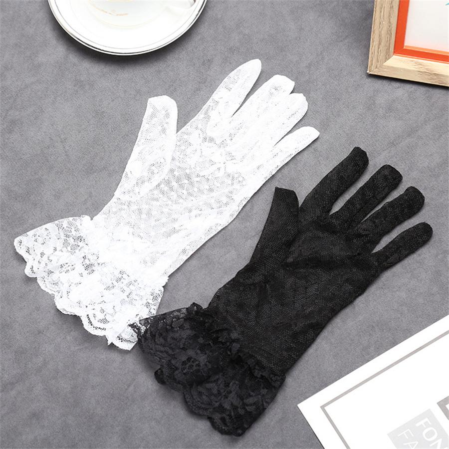 Women's Bow Lace Sun Protection Gloves, UPF 50+ UV Blocking, Breathable Sheer Gloves for Wedding, Party, Driving