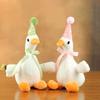 Cute Cartoon Design Plush Goose Keychain Toys 20Cm Soft White Goose Keychain Fluffy Stuffed Animal Bag Charm For Friend Gift