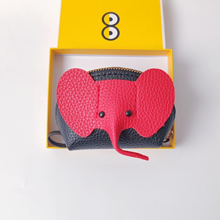 Baby elephant bag pu change bag bag pendant key ring creative card bag lipstick zipper bag
