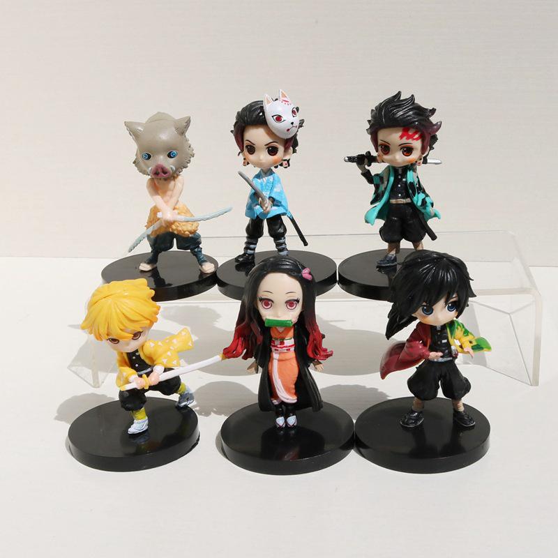 Demon Slayer Figures: 6 Styles - Tanjiro, Nezuko, and Zenitsu Collectible Gashapon Dolls