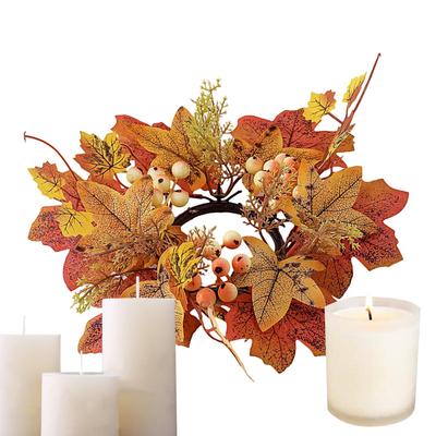 1PC Simulated Maple Leaf Candlestick Holder New Table Decoration Halloween Candle Wreath Autumn Harvest Decorative