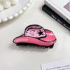 1pc New Acrylic Denim Cap Hair Clip for Women American Vintage Leopard Print Ponytail Clip Shark Clip