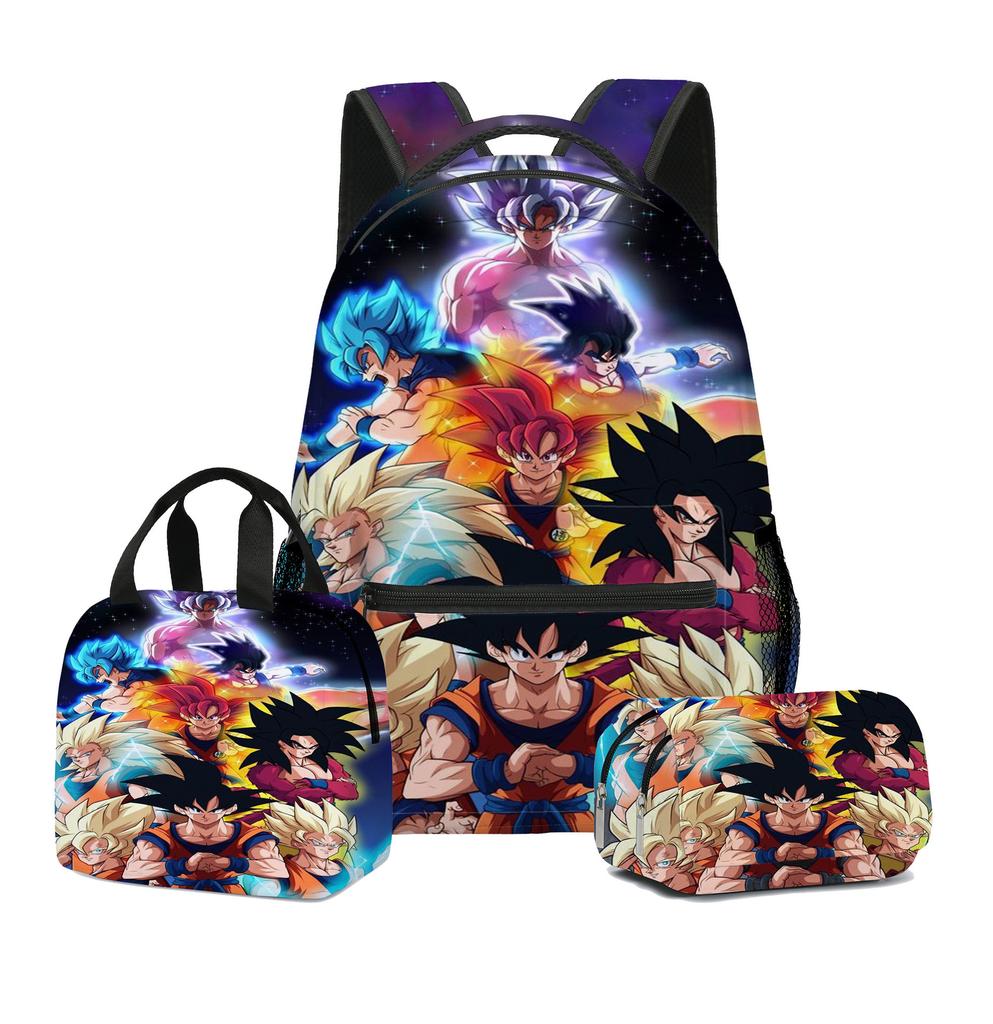 Dragon Ball Dragonbal Three-Piece Set, Primary And Secondary School School Bag, Children'S Backpack, Lunch Bag, Pen