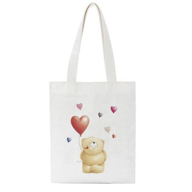 Kawaii Bär Druck Y2K Leinwand Tasche Harajuku Brief Nette Ins Große Kapazität Shopper Tasche Neue Casual Kpop Ulzzang Frauen Schulter taschen