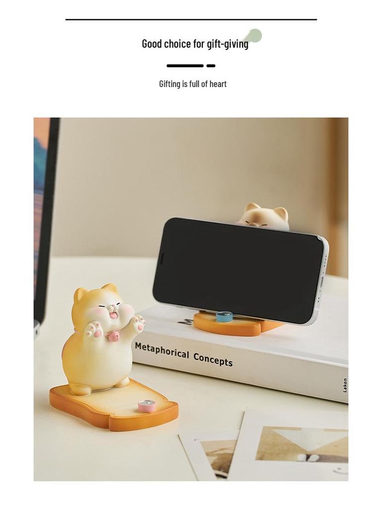 Adorable Cat Phone Holder for Office Desk - Stable Desktop Decoration Ornament
