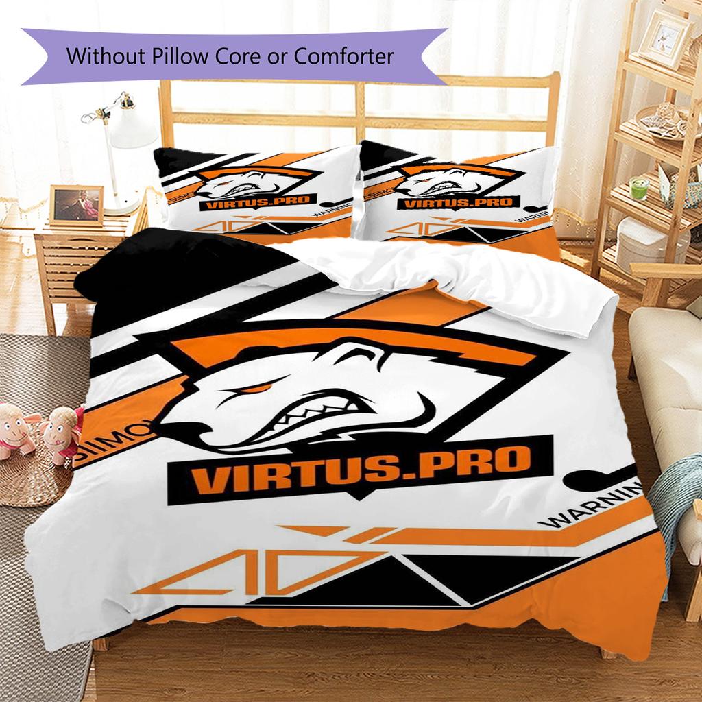 Virtus Pro Pattern Bedding Set Quilt Cover Pillowcase Home Decor Gift (1 * duvet cover + 2 * pillowcase, without core)