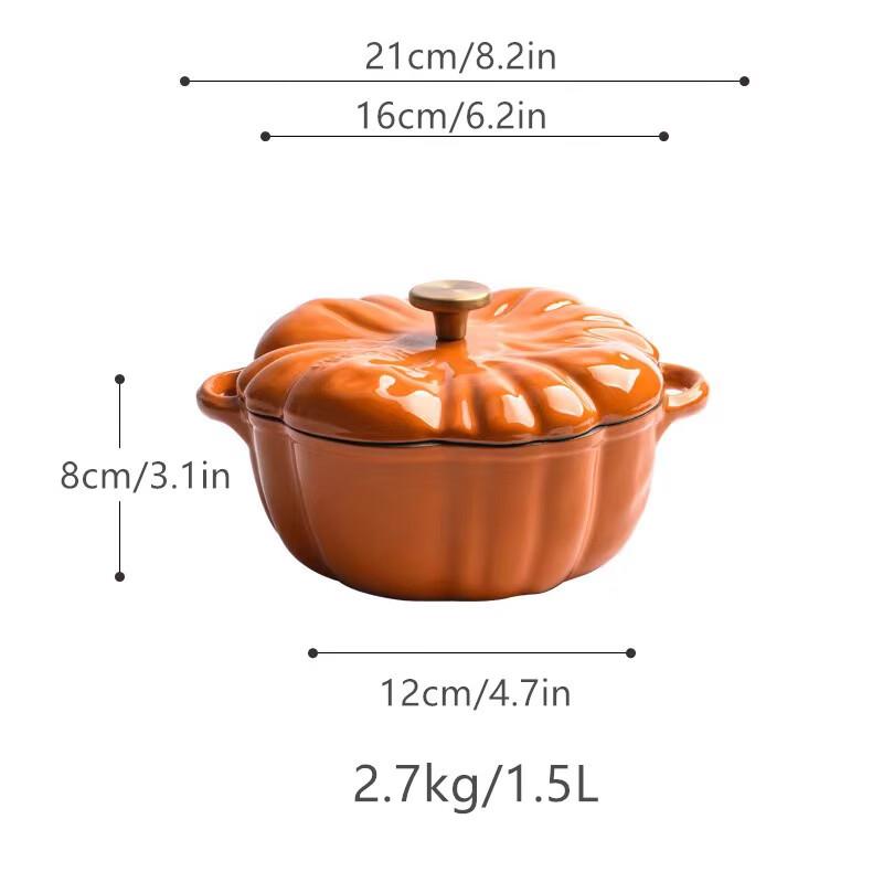 Zhishi 16cm Pumpkin Enamel Pot