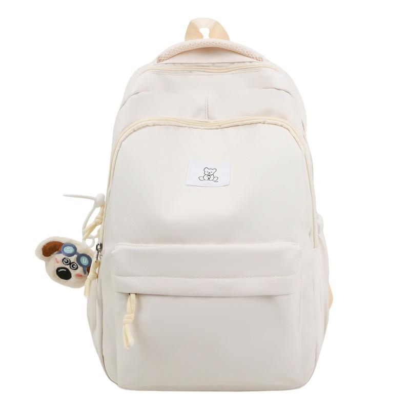 

Школьный рюкзак для средней школы, женский, большой емкости, рюкзак в стиле колледжа бежевый