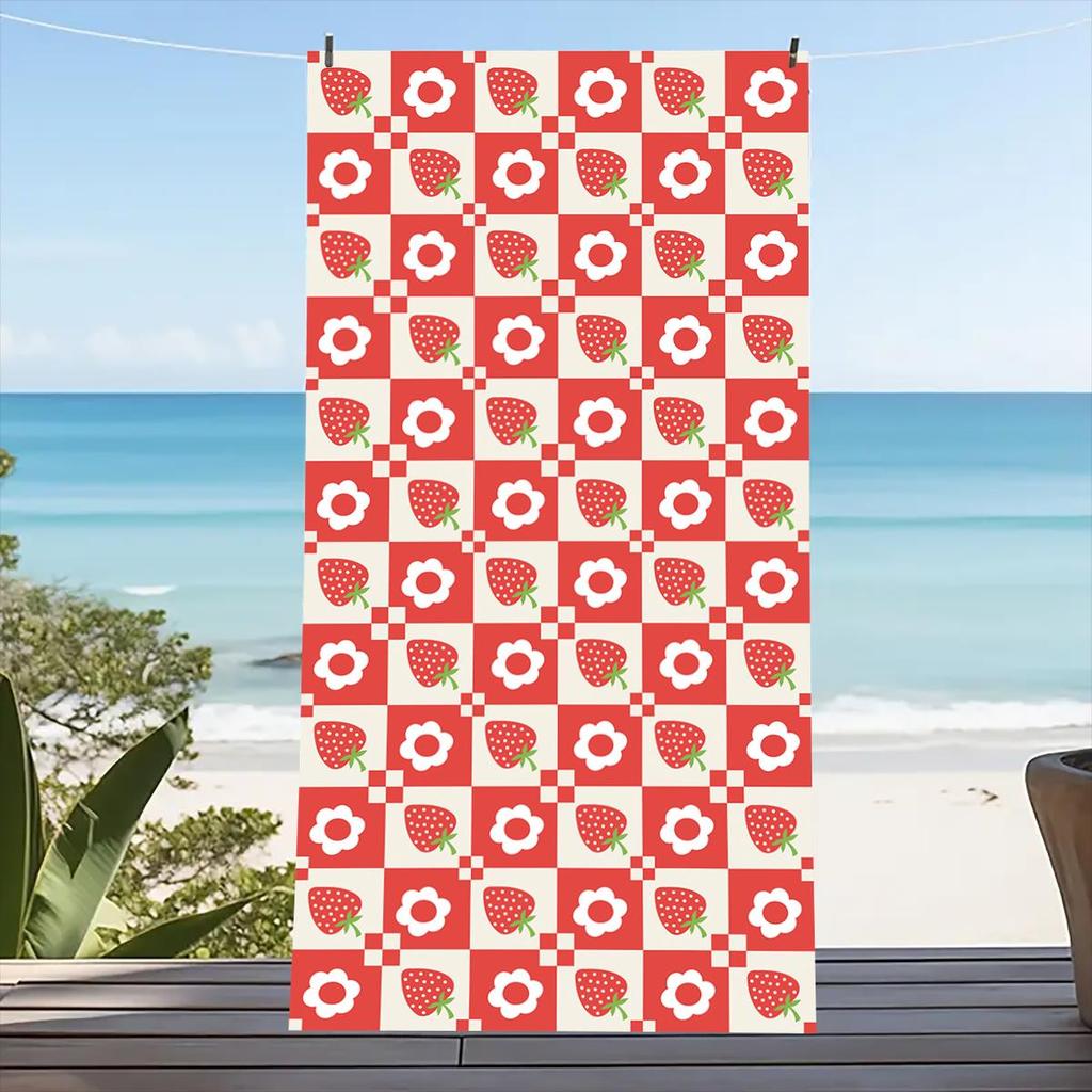 Serviette de Plage Design Fruits d'Été Séchage Rapide Légère Extérieur Voyage Camping Absorbante Serviette de Bain Super Douce Serviette de Natation