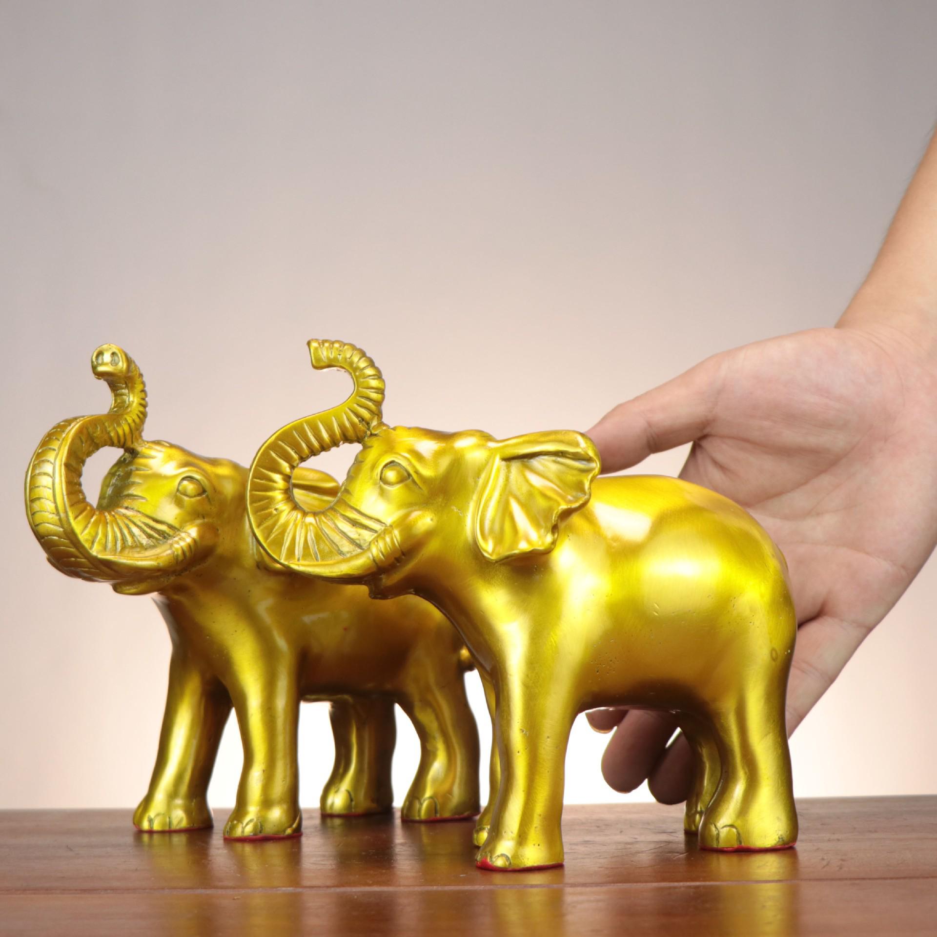 Copper Elephant Water-Absorbing Handicraft: Home & Office Desk Ornament