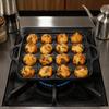 New Black Takoyaki Pan Nonstick Dual Handle Takoyaki Grill Pan Cast Aluminum 16-Hole Cooking Pan Indoor Cooking