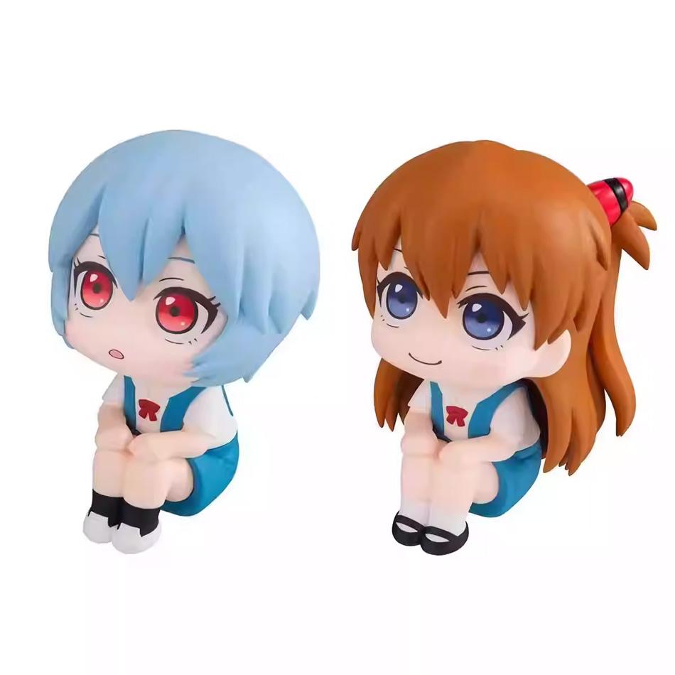 11cm Evangelion Rei Anime Figure Ayanami Rei Asuka Action Figure Q Version Cute Toy Model Collectible Car Desktop Ornament Gift