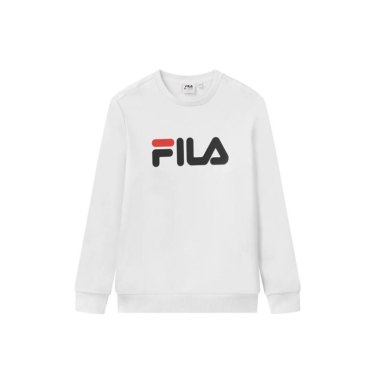 Fila Large Logo Printed Sports Crewneck Sweatshirt Men Sweatshirt White F51U044231FWT