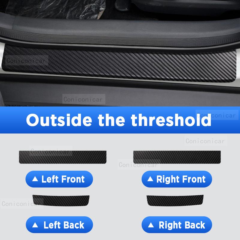 For Changan UNI-T UNI T Auto Tailgate Guard Door Sill Pedal Carbon Fibre Texture Accessories Leather PU Styling Car Sticker Trim
