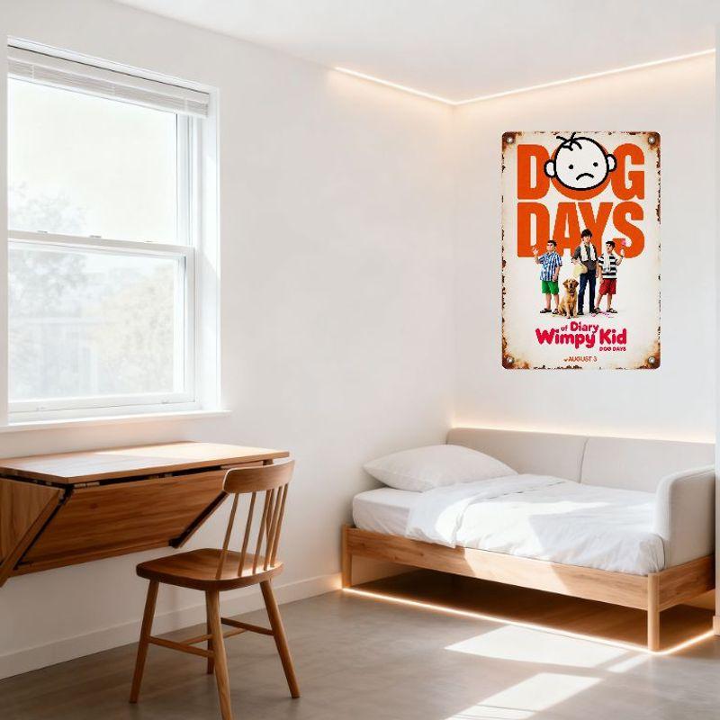 Diary of a Wimpy Kid: Dog Days Vintage Metal Tin Sign, Movie Poster Art Wall Decor for Man Cave Bar Home Cafe Decoration, Custom