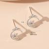 Eco-friendly Star and Moon Alloy Stud Earrings for Women – Light Luxury Trendy Summer Style