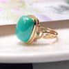 Creative Design of Square Turquoise Rings for Women Retro Charm Inlay Colorful Diamonds Ring Fresh Banquets Jewelry Gift
