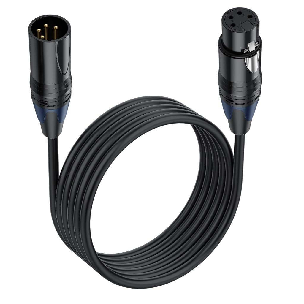 XAGMODSHN XLR4 Microphone Cable 4 Pin Male Female Extension Cord Studio Recorder Mixer LED Light