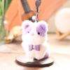 Cute Animal Plush Doll With Checkered Bow Decoration For Bags And Keys