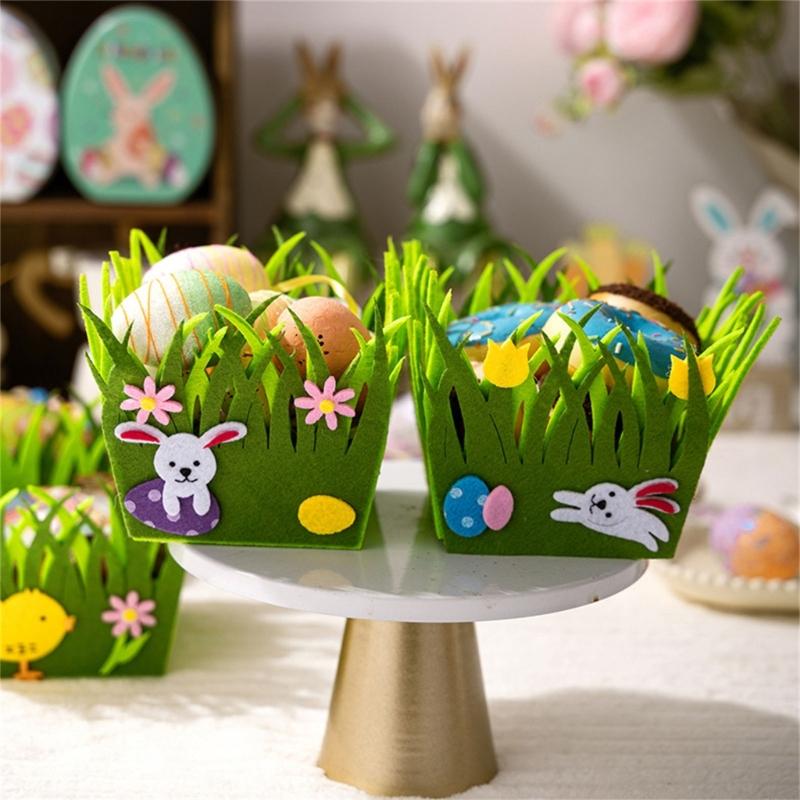 Barevný velikonoční netkaný košík s krásným vzorem Ideální pro rodinná setkání a školní aktivity Snadno se čistí